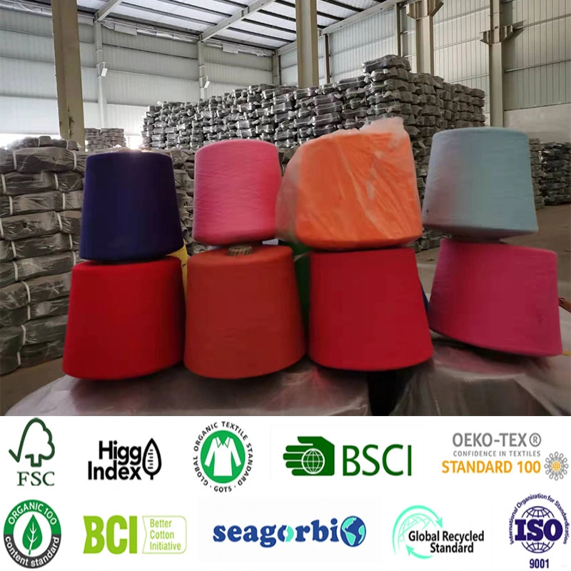 Certifications! Manufacuture! Cotton Yarn Polyester Yarn Viscose Yarn Blended Yarn Spun Yarn OE Yarn for Weaving Knitting (Oeko-tex100/GRS/BCI/GOTS/obp/FSC)