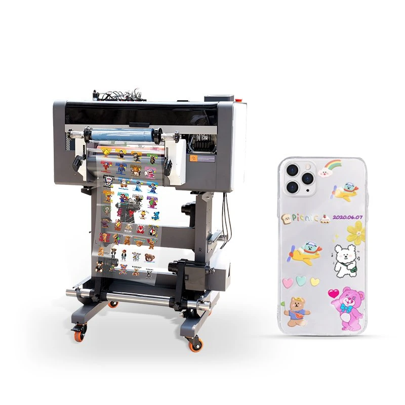 Rainbowuv Dtf Transfer Ab Pet Film Roll to Print Sticker Crystal Card DTG UV Printing Machine with Laminator