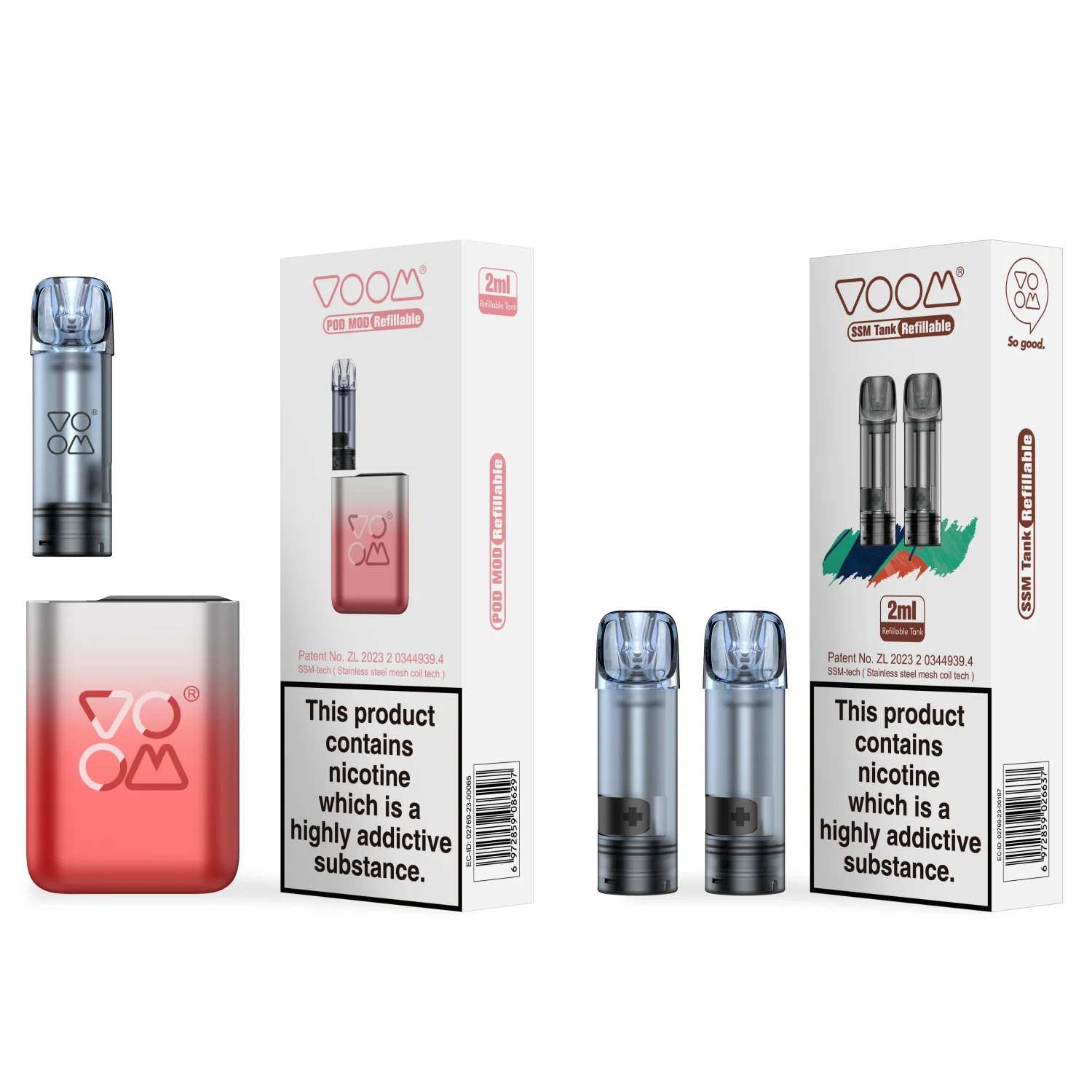 Kit de la Vaina vacía rellenables Voom bobina de malla 2ml de capacidad Wape recargable Wholesale I Vape