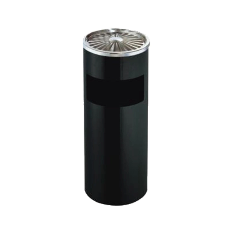 Stainless Steel Rounded Shape Lobby Ashtray Waste Bin