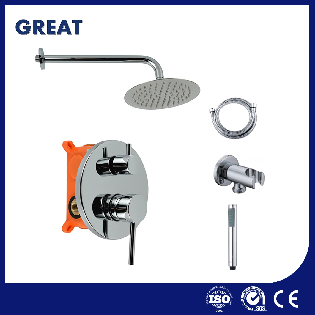 Great China Luxury Shower Faucet Suppliers Portable Heated Shower Gl412603A49A Concealed Shower Set with Box Water Column Mode Black Matte Shower Head