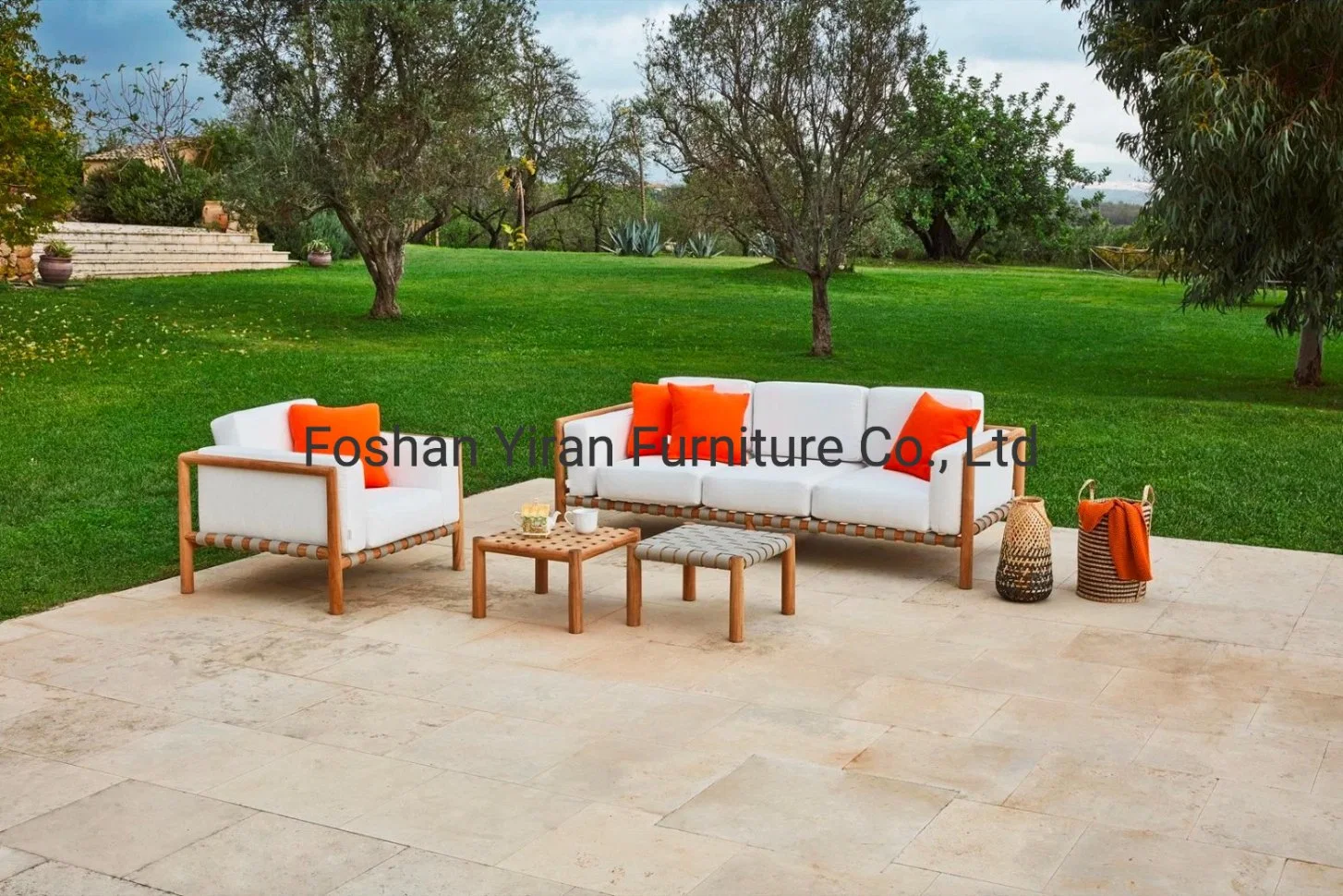 Unique Outdoor Furniture Teak Garden Sofa Wooden Sofa Rope Woven Outdoor Sofa Set Outdoor Leisure Sofa Incomparable Patio Furniture Teakwood Furniture