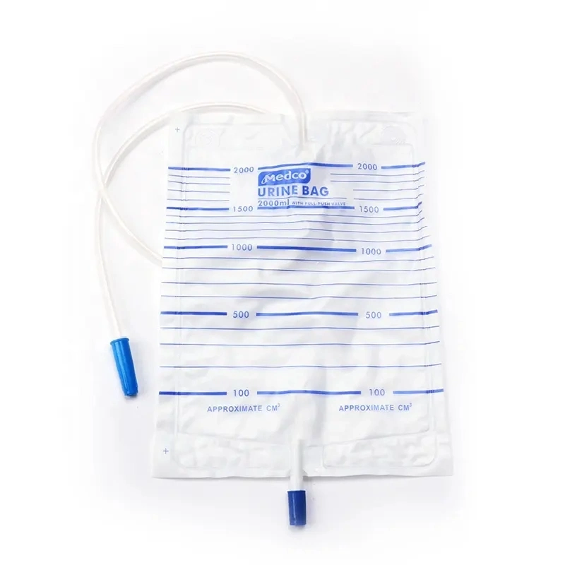 2000ml desechable Bolsa orina transparente médica bolsa de recolección de drenaje con ISO aprobado CE