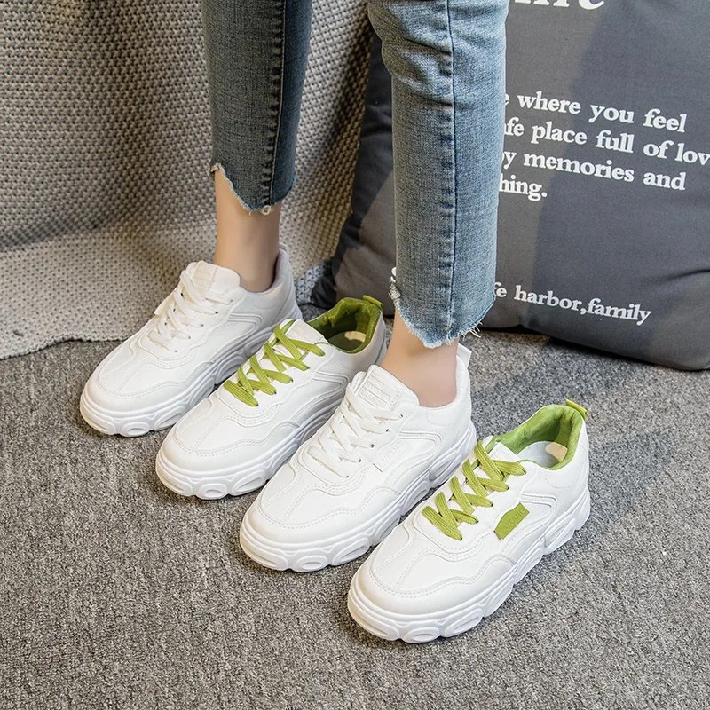 Hot Selling Popular Ladies Comfortable PU Leather Sneakers White Shoes for Girl