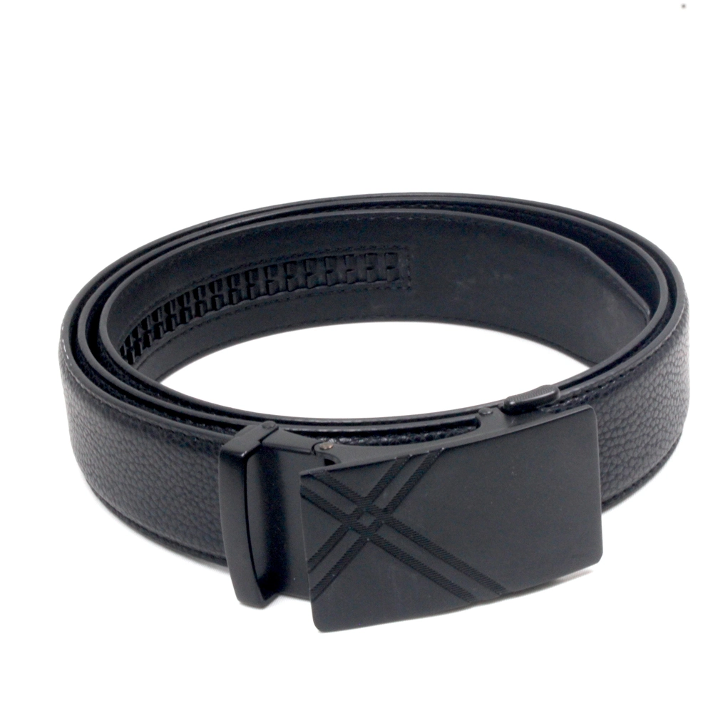 Black PU Automatic Ratchet Men Belt Big Size