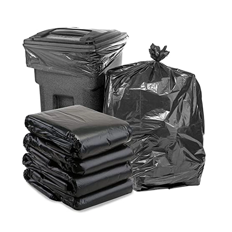 Revestimientos de lata de basura negra de uso intensivo de LDPE 33 Gallon Con núcleo para uso comercial y basura de oficina de cocina con Fondo sellado con estrella