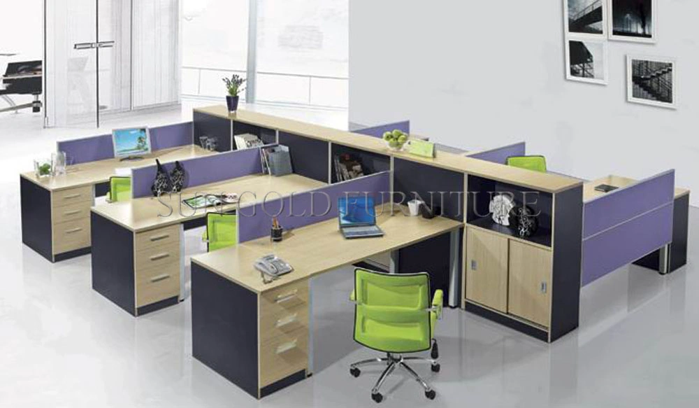 (SZ-WS374) Cheap 4 Seat Cubicle Panel Partition Office Workstation