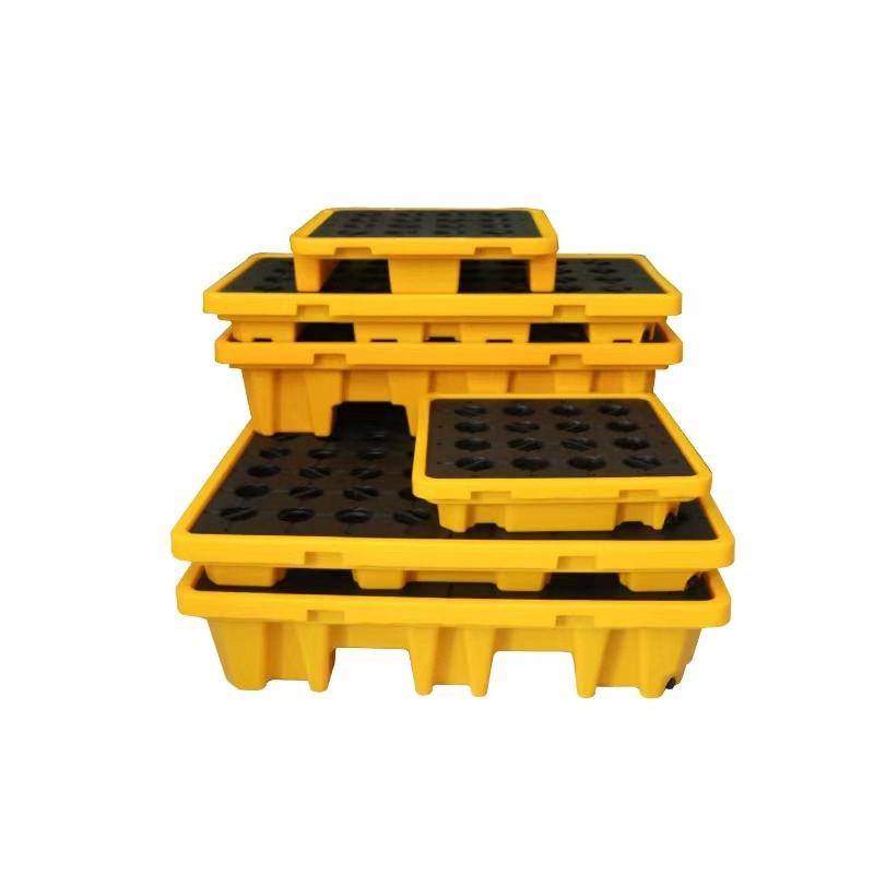 8gal/30L Forklift Pockets HDPE Plastic Oil Barrel Spill Containment Pallets