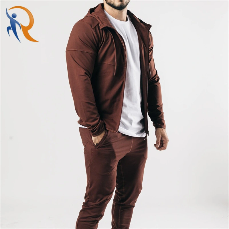 High Quality Custom Jacket Slim Fit Cotton Plain Gym Sport Sweatsuit Tracksuit