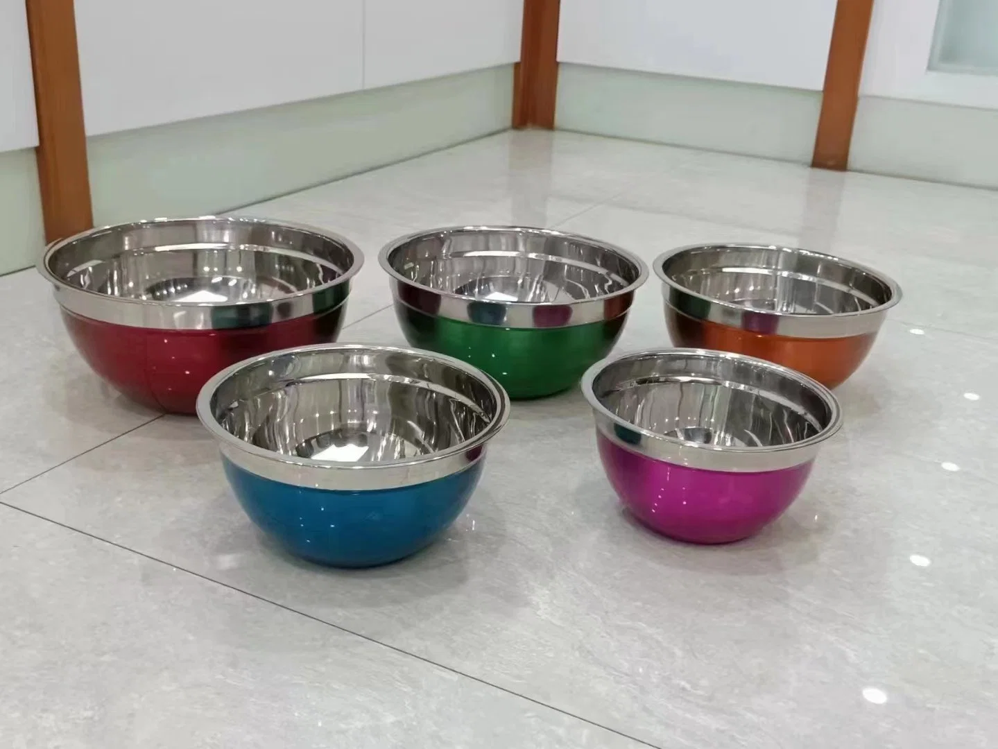 Crazy Selling Kitchen Appliance Stainless Steel 5 Piece Mixing Bowls