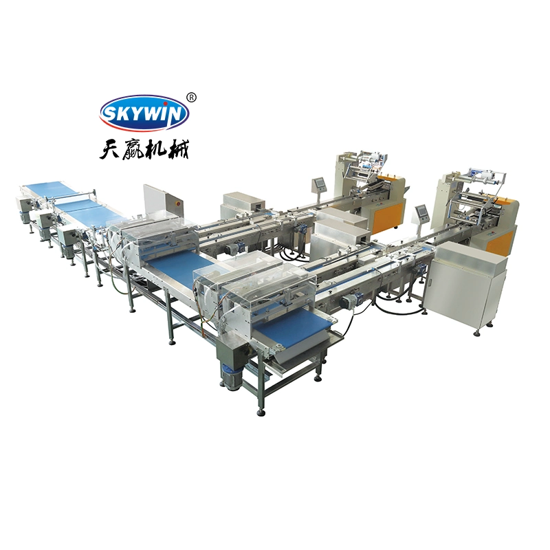 Type d'oreiller horizontal automatique Flow Food Packing masque/Biscuit/Wafer/cookie/pain plein Machine d'emballage/d'emballage/multifonction à débit servo