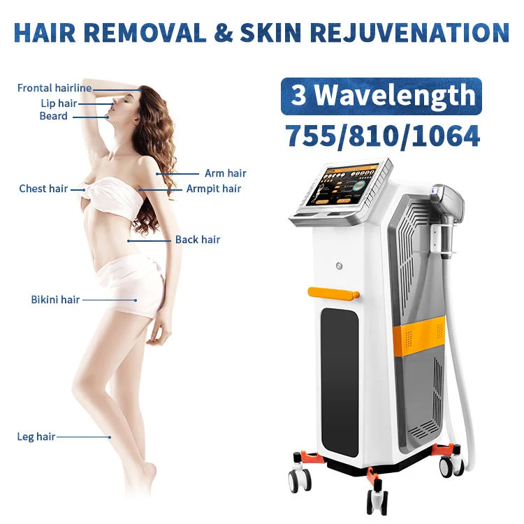 New Design Wavelength 810nm Diode Laser for All Skin 755 808 1064 Ice Cooling System Diode Laser Hair Removal Machine