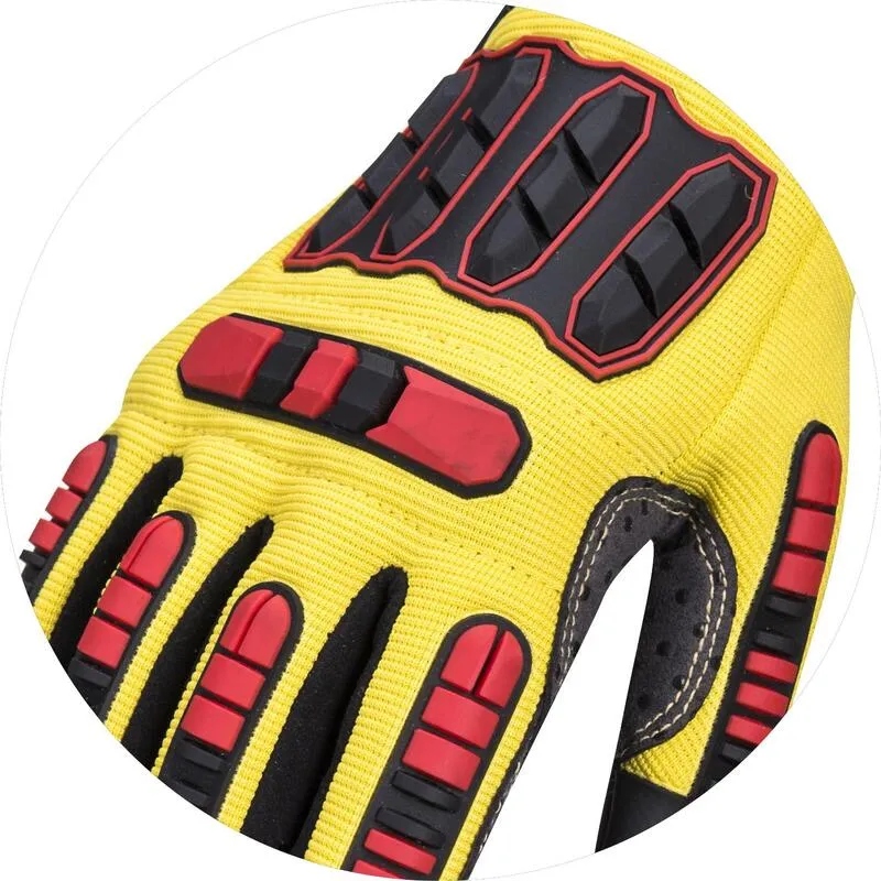 Heavy Duty Mechanical Cut Resistant Red Anti-Slip Mechanic Work Gloves