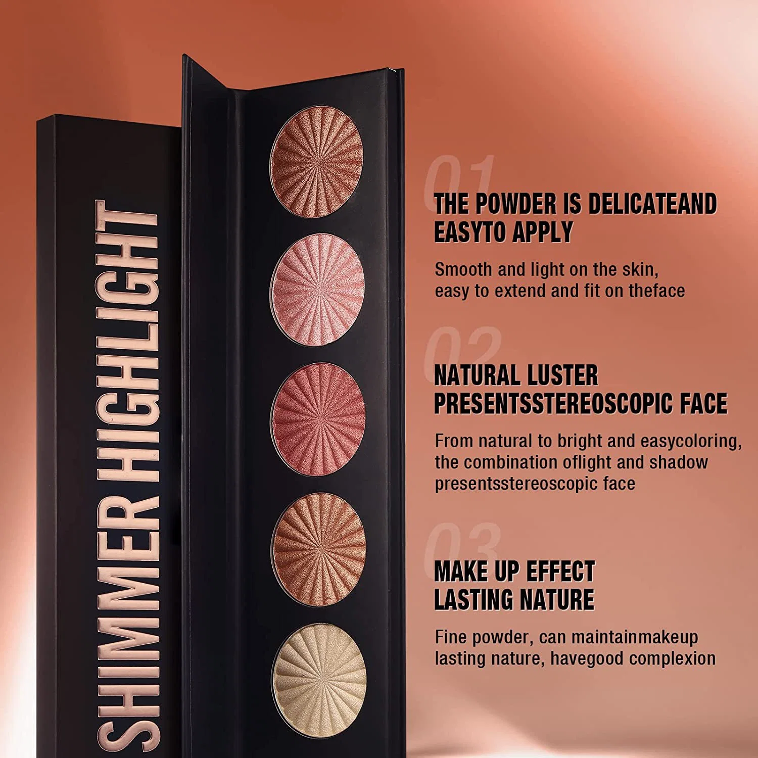 OEM-косметические средства макияжа Bronzer Палитра Крыла маркера Shimmer перед лицом маркера