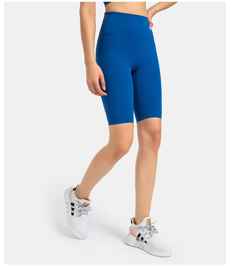 Comercio al por mayor trajes de sudor cortos de deporte fitness femenino desnudo de cintura alta elevación de cadera ejecutando Yoga bolsillos corto Panties secado rápido de ropa deportiva ropa de gimnasia