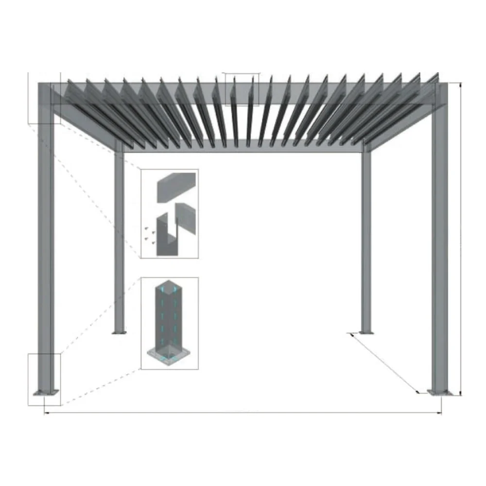 Luxury Concept Motorized Aluminium Automatic Pergola System - Made in China - Reasonable Price