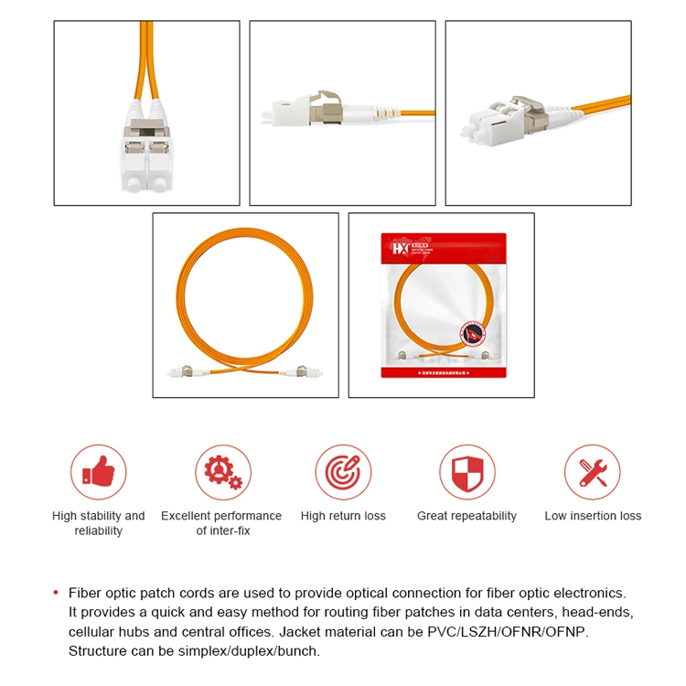 Sc Upc to Sc Upc Duplex 2.0mm PVC (OFNR) 9/125 Single Mode Fiber Patch Cable