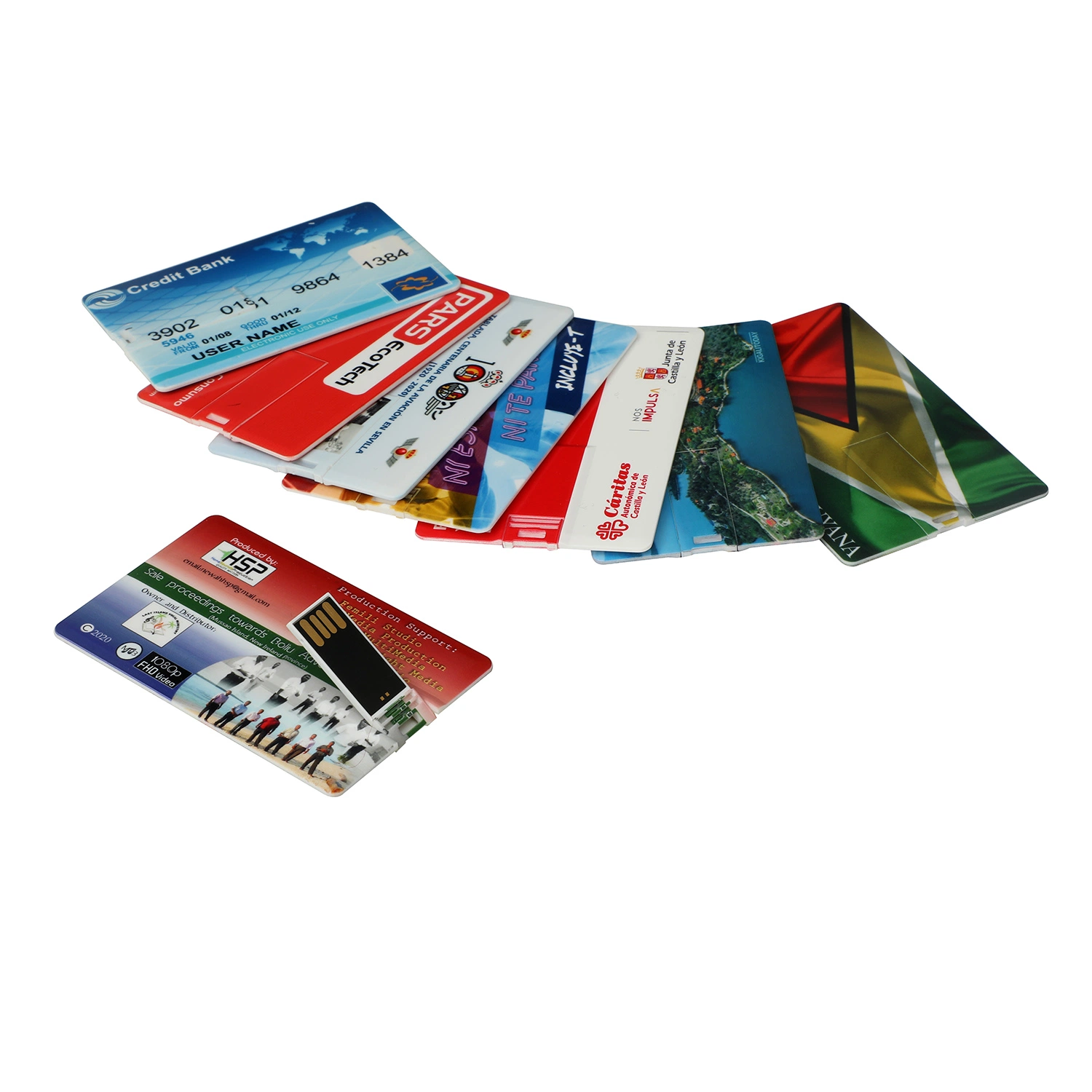 Promotional Gift Name Card Shape Plastic Business Card USB Flash Drive