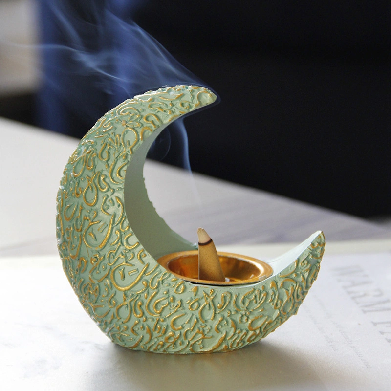 Middle East Arab Ramadan Crescent Resin Incense Burner