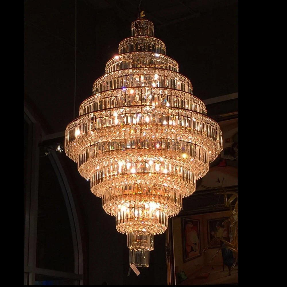Candeeiro de cristal suspenso europeu para sala de estar luz pendente luminosa Candeeiro de estilo decorativo iluminação interior