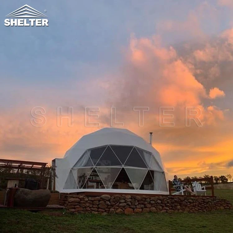 La carpa de techo de PVC impermeable Glamping Dome Hotel de lujo con wc