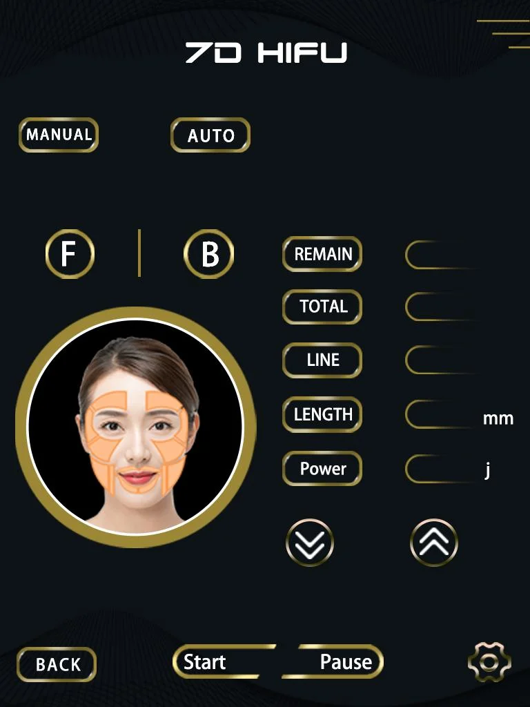 7D 7 cartouches Ride anti de vieillissement dépose les lignes de la machine Hifu Face Lift la beauté de l'équipement Rajeunissement de la peau du visage