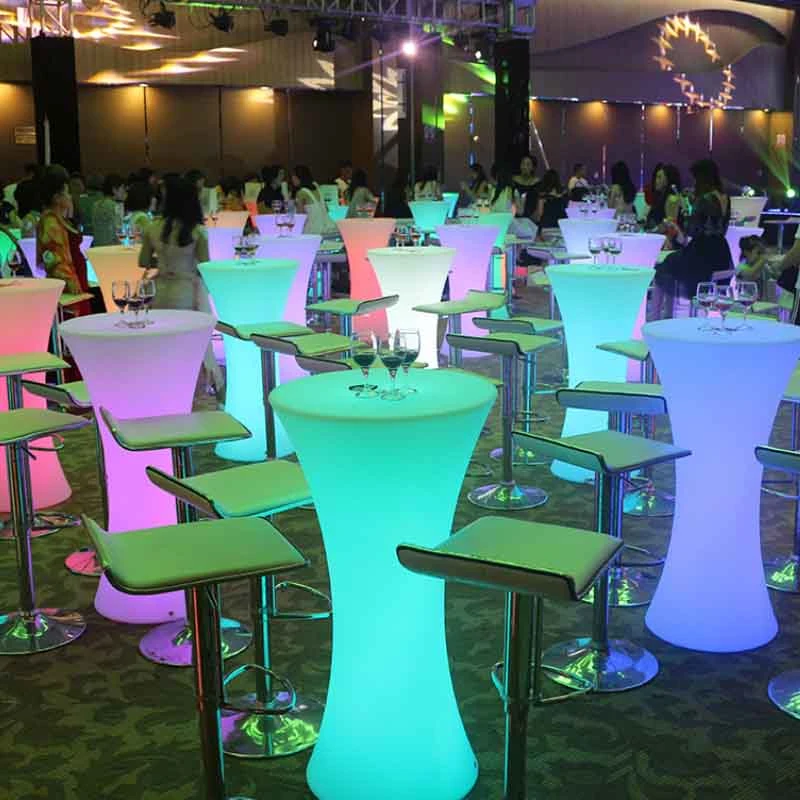 Wholesale/Supplier Rechargeable Plastic RGB-W Color Changing LED Cocktail Tables Manufacturers