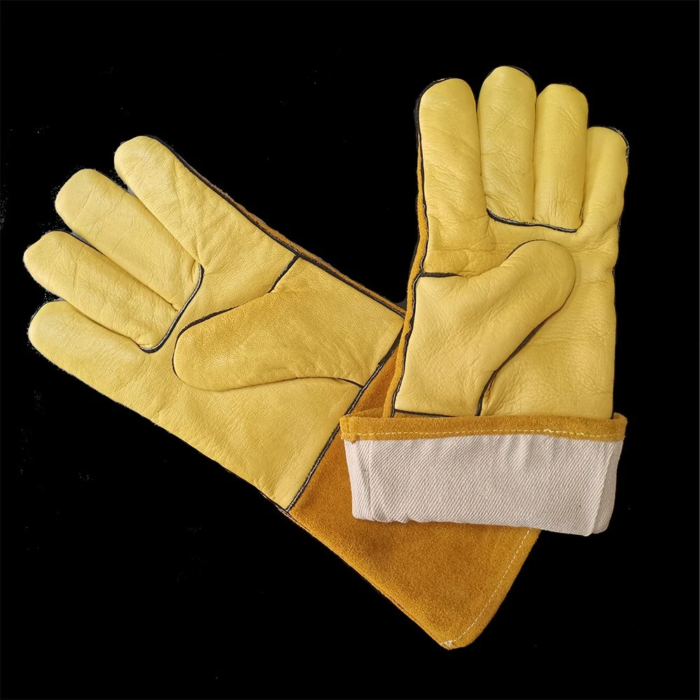 TIG 12 Inches Goatskin Leather Cowhide Leather Cuff Welding Gloves