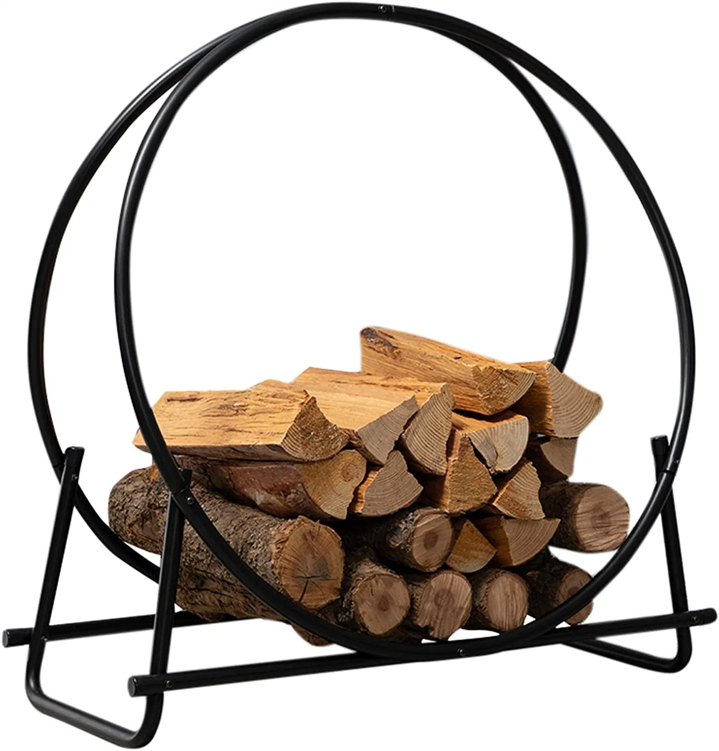 Metal Indoor Outdoor Wood Storage Firewood Rack Durable Fireplace Tool Log Holder