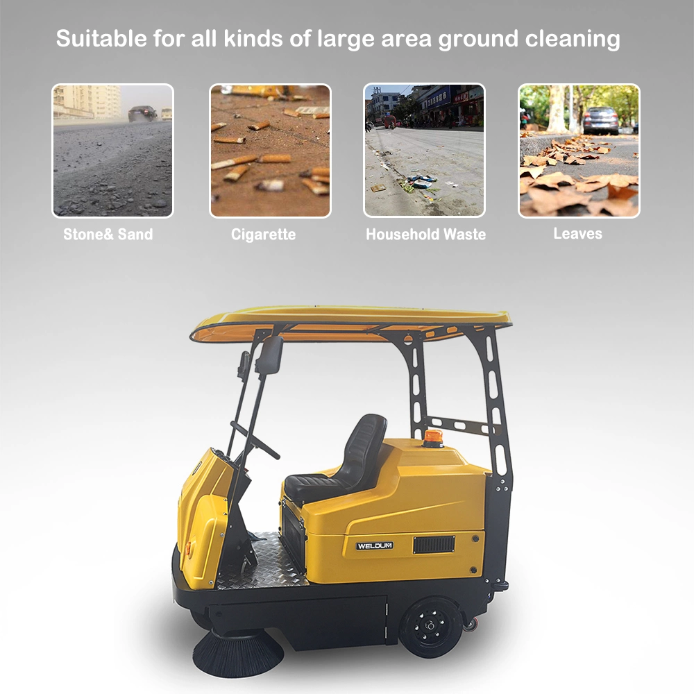 Industrial Park Ride-on Electric Vacuum Road Cleaning Floor Sweeper