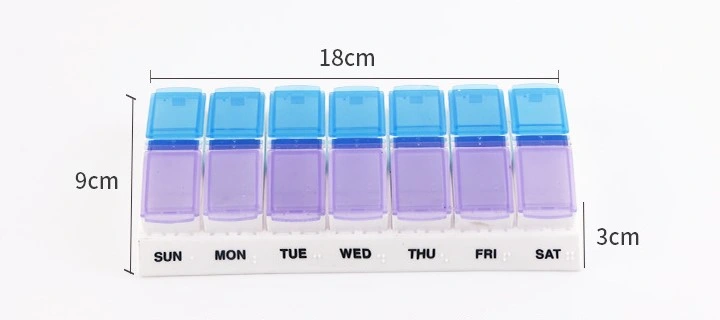 7 Day Medicine Organizer Pill Box Pill Medicine distributeur stockage Boîte de pilules en plastique