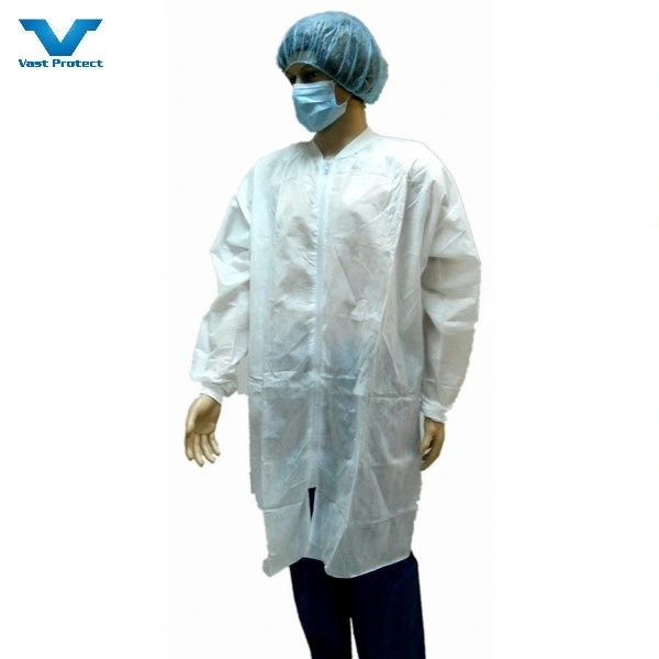 Vestuário de trabalho unissexo descartável PP branco/azul/rosa de fábrica não tecido/uniforme descartável