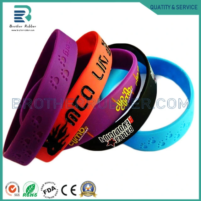 Bracelet en silicone personnalisé avec logo, bracelets en caoutchouc pour poignet.