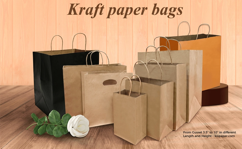 Large Ultra Wide Brown Kraft Paper Bags with Twisted Handle, Perfect Solution for Restaurant Takeouts, Parties, Baby Shower, Shopping