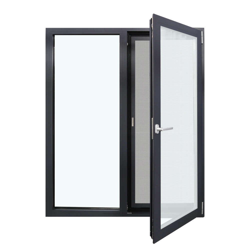 -80h Modern/Italian Style Aluminum Composite Exterior Casement Windows with Superior Thermal Insulation