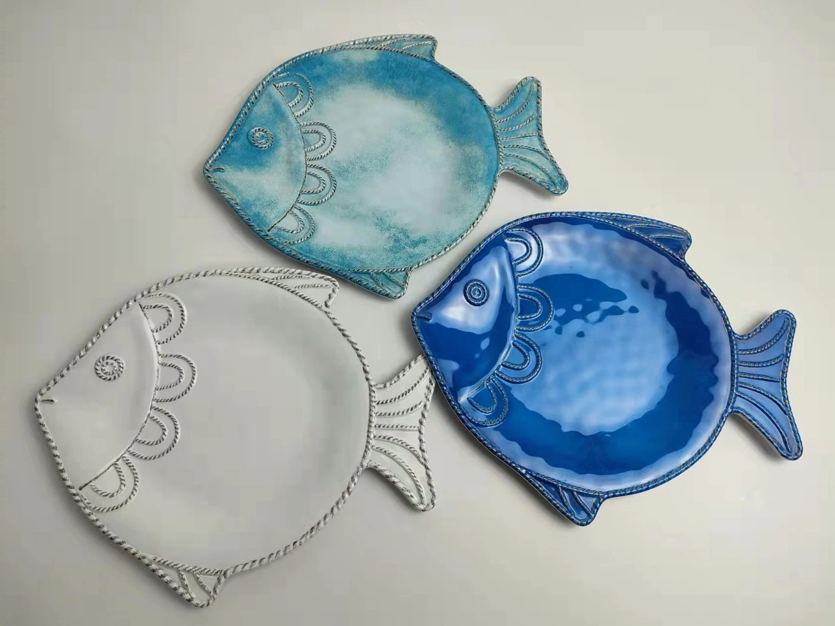 Cute Fish Shape Food Grade Melamine Family Table Ware Dinners