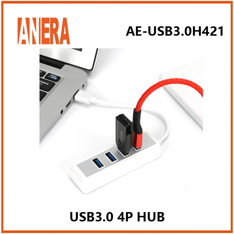 Hub de USB3,0 puertos de espejo directo de fábrica de alta velocidad de 4 puertos 5Gbps portátil compacto con cable