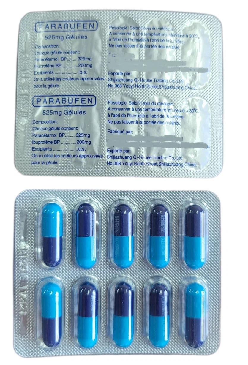 Cápsulas de paracetamol e ibuprofeno 325mg/200mg Medicina farmacéutica