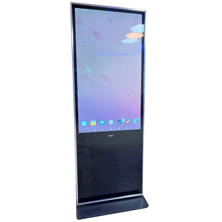 مشغل وسائط LCD للحامل الأرضي Android Display Monitor Interactive Digital شاشة الإعلانات العمودية لكشك اللافتات الإعلانية