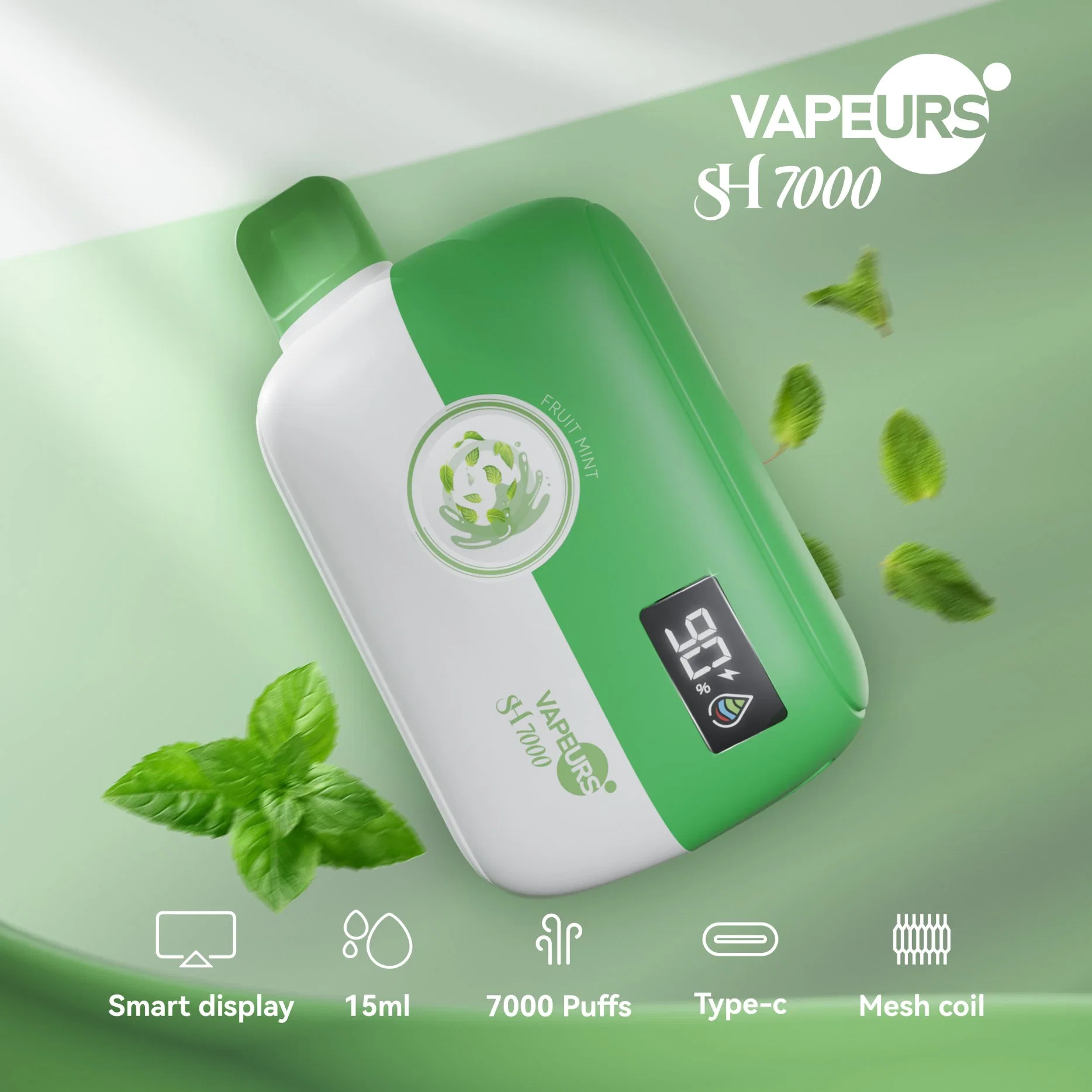 Vapeurs Sh7000 Newest Vape 7000 Puffs Disposable/Chargeable Electronic Cigarette Mesh Vape Rechargeable