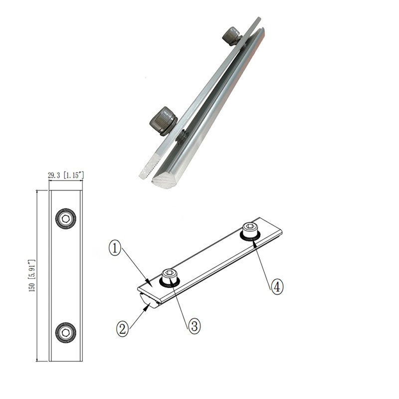 Solar Panel Rails and Aluminium Brackets Mounting Factener Splice Racking for Aluminum Solar Panel System