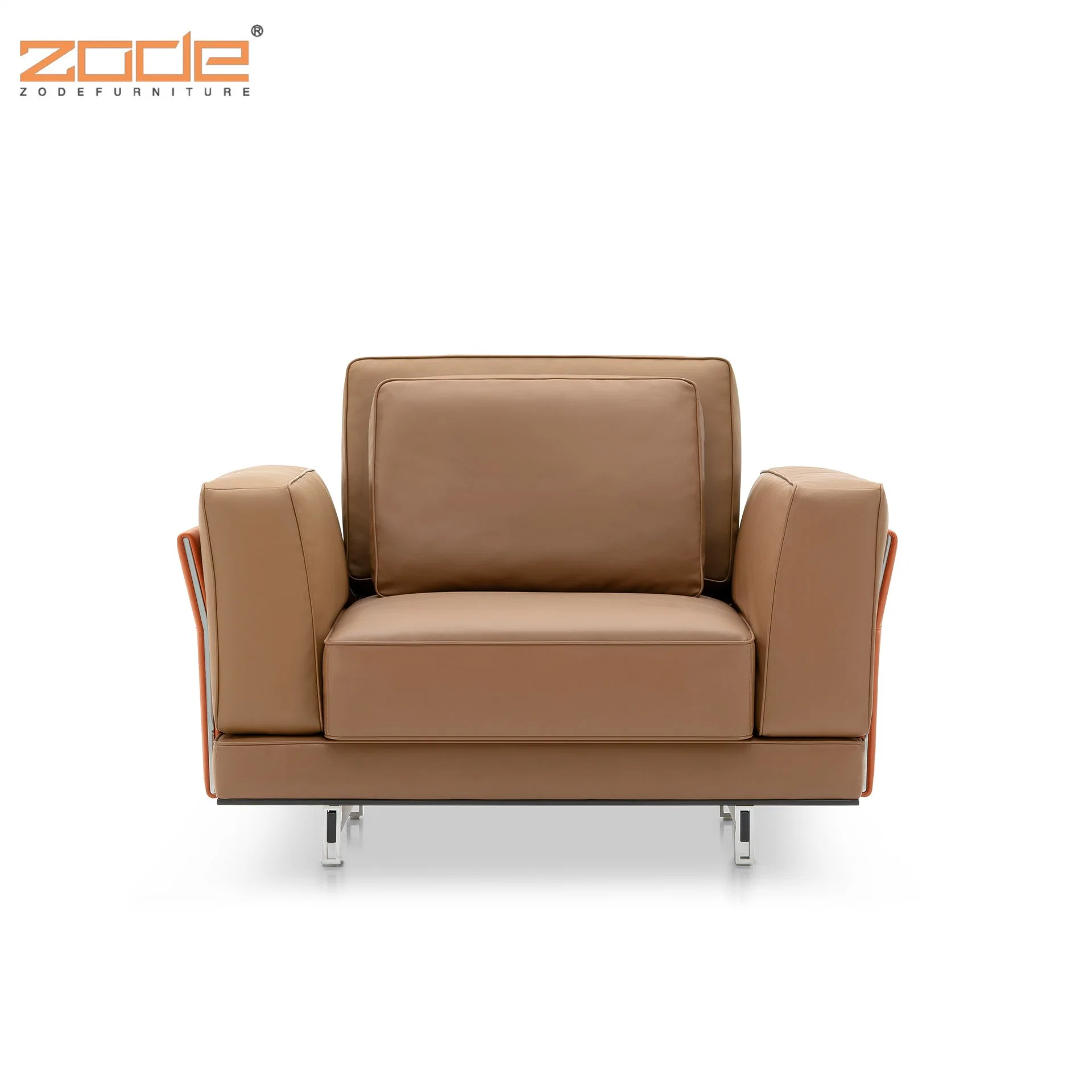 Zode Modern Home/Living Room/Office Furniture Luxury Corner L Shaped Sofa White Design Genuine Leather Sofa