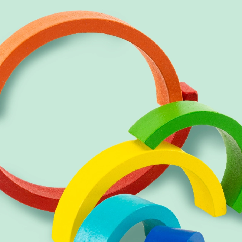 Silicone Rainbow Building Blocks Educational Toys Teethers Toys