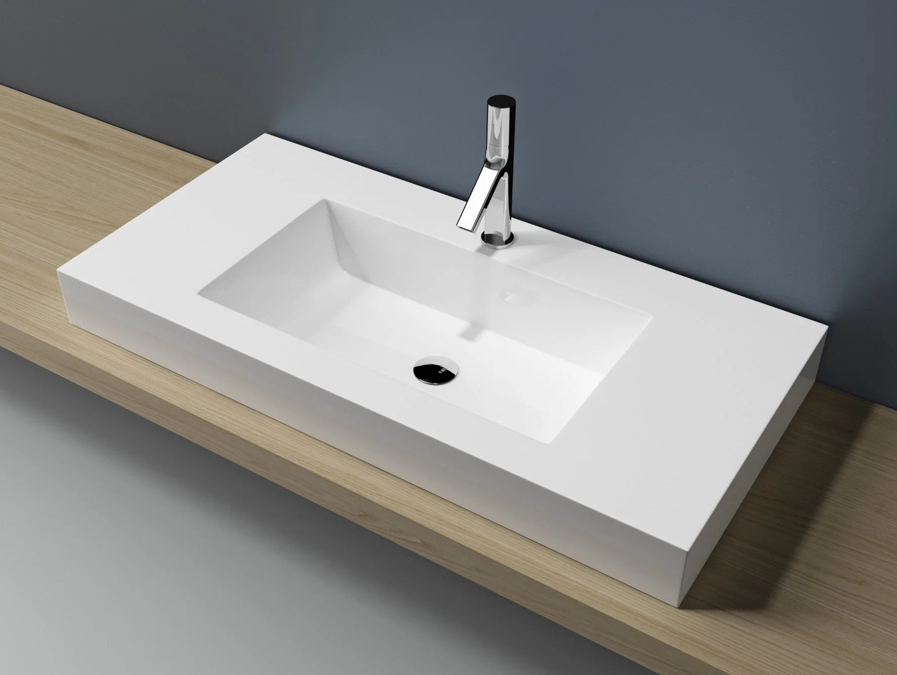 Modern Design Solid Surface Wall Hung Lavabo Wash Basin