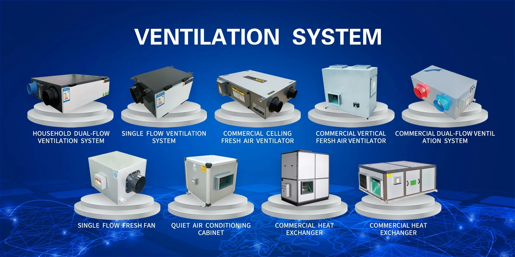 100% de façon unique unité de manutention de l'air d'air frais air Ventilateur de salle d'accueil