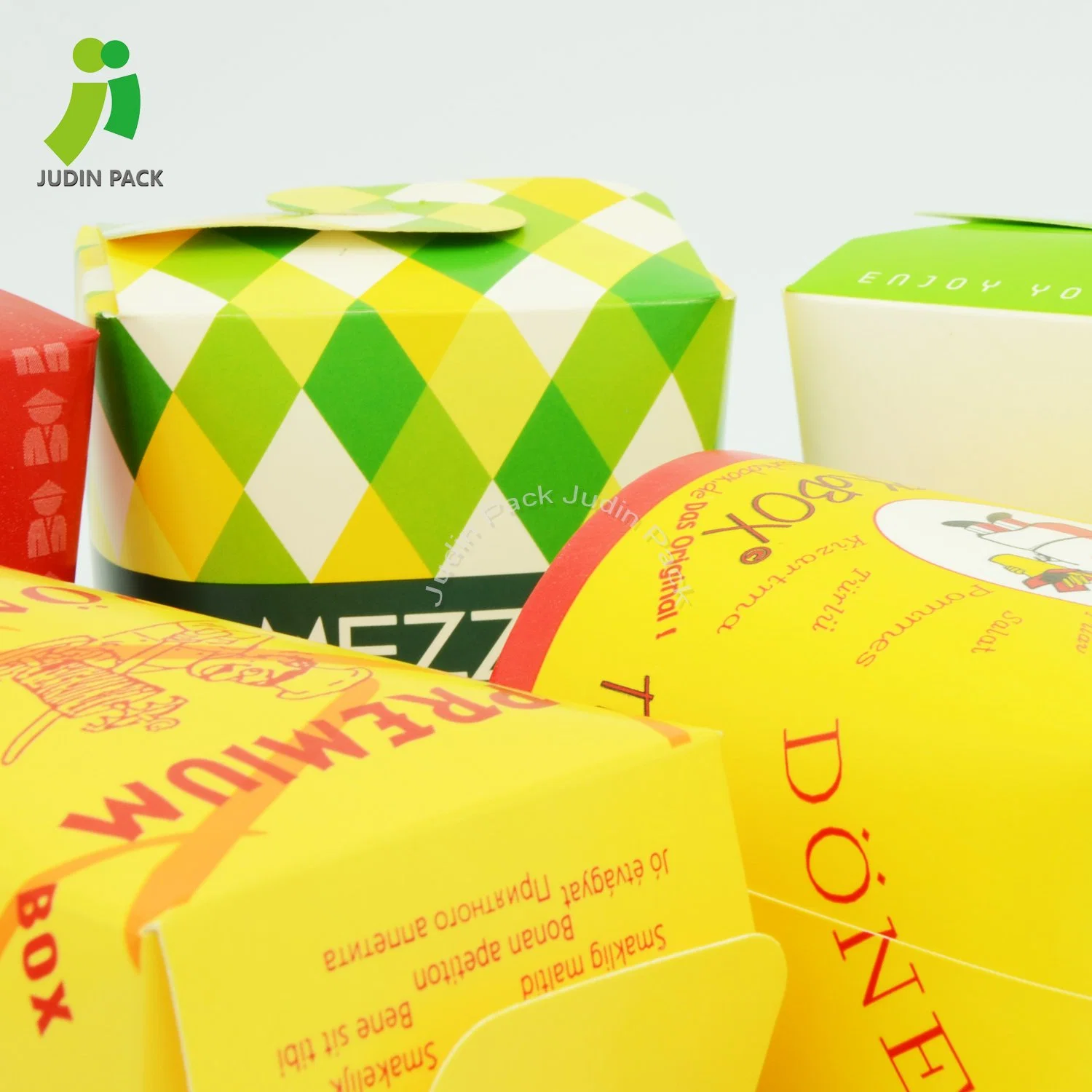 Disposable Custom Printed Salad Noodles Rice Packaging Kraft Lunch Food Paper Box