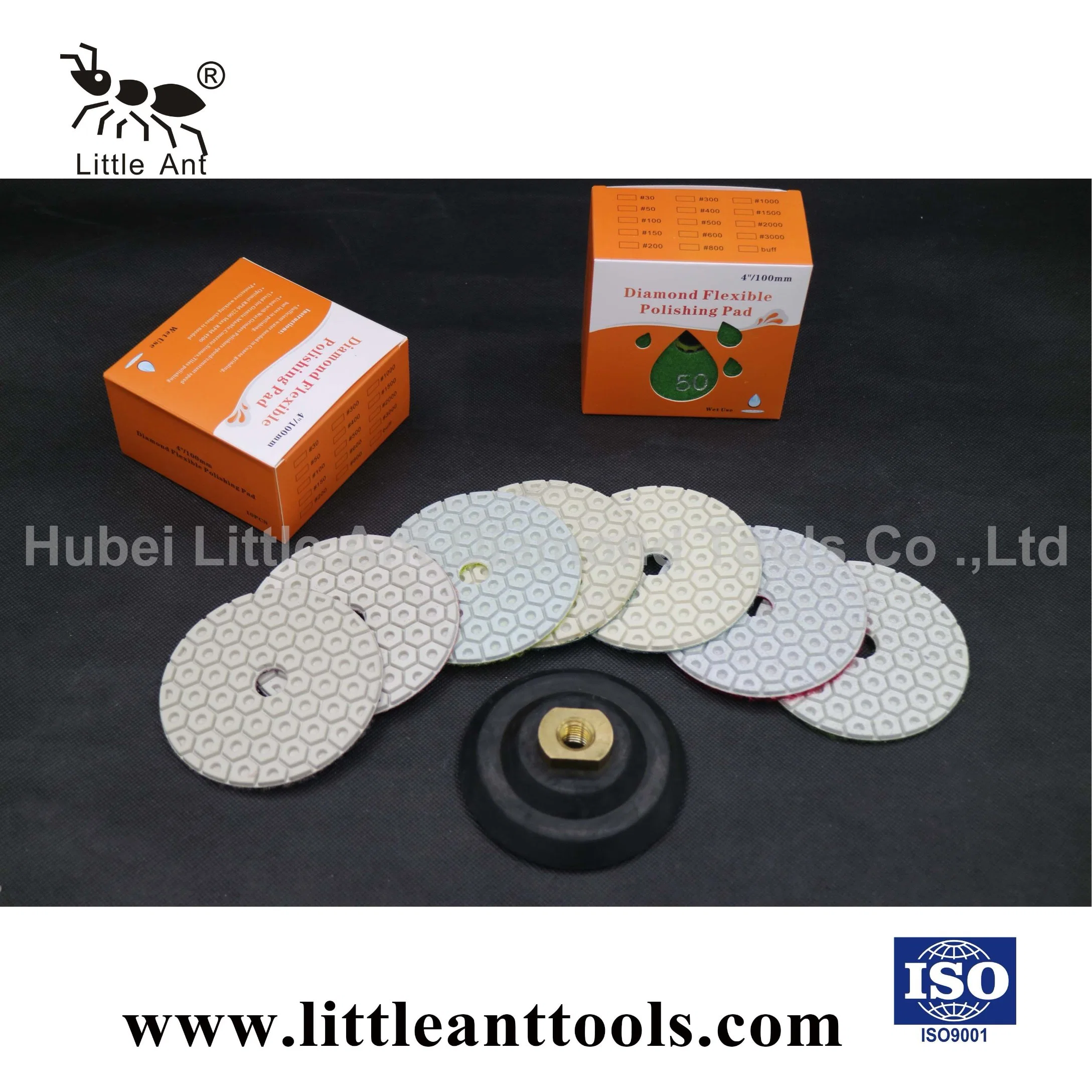 4"/100mm New Hexagon Diamond Grinding Plates Hardware Tools Polishing Pad for Stone White