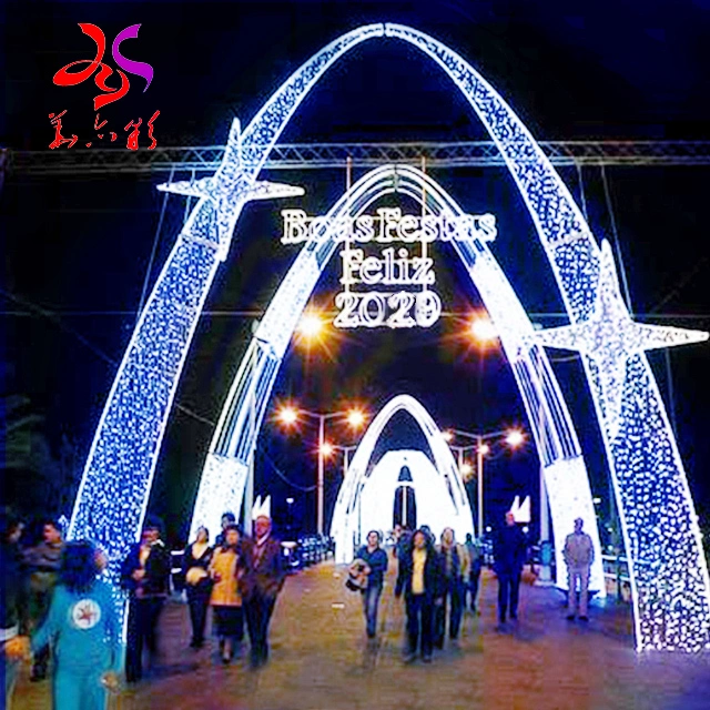 Christmas LED Large Arch Light Star Decoration for Shopping Mall