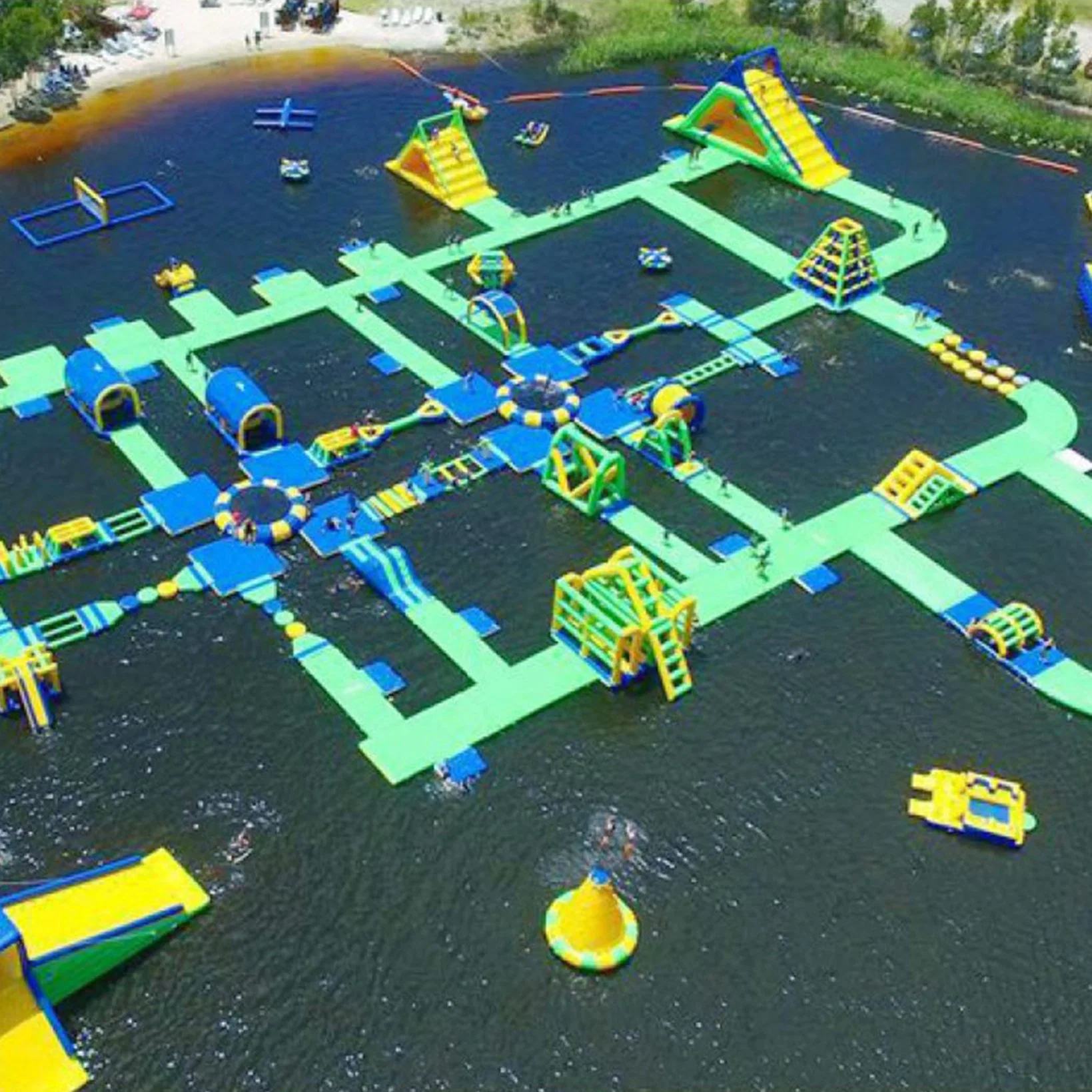 Parque acuático inflable para niños obstáculo flotante del parque acuático inflable Parque de atracciones Course para adultos