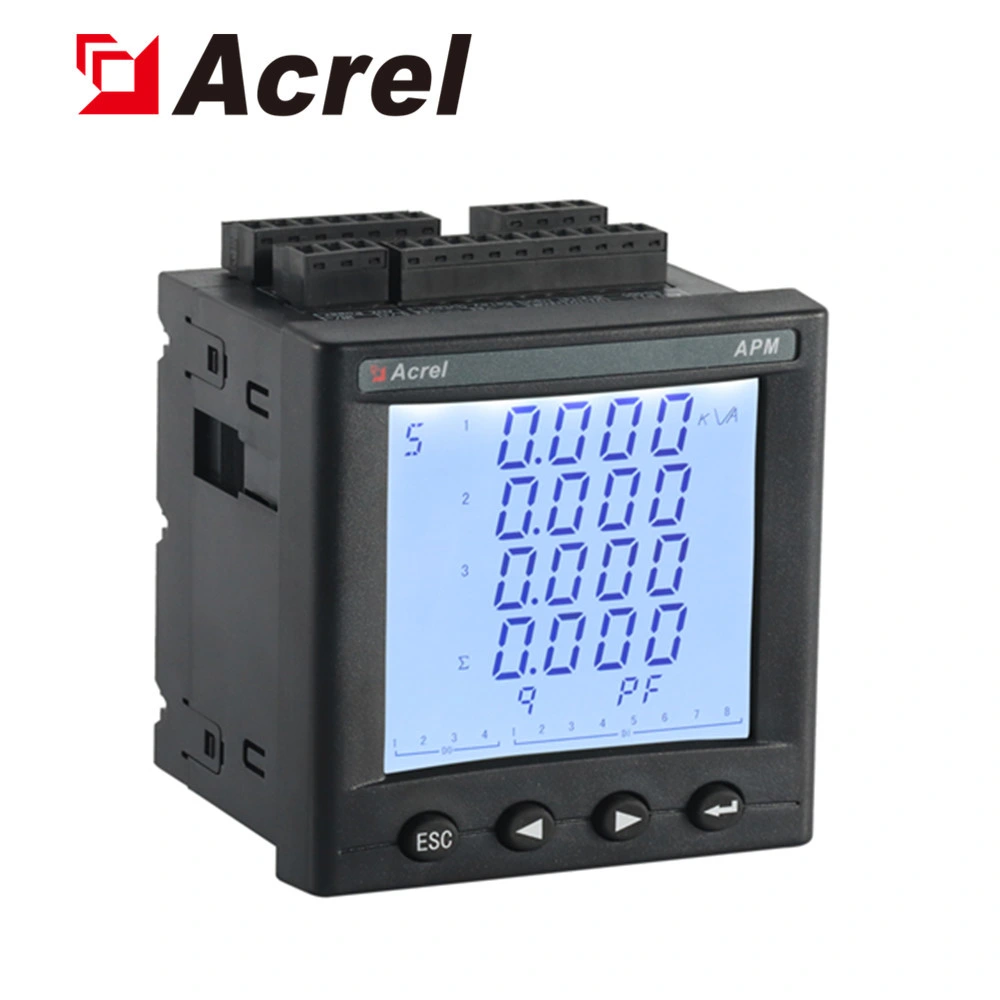 Acrel 3 Phase Programmable Intelligent Digital Network Multifunction Power Analyse Meter Power Meter Energy Meter with 8ai/4ao with RS485 Apm800/Ma84